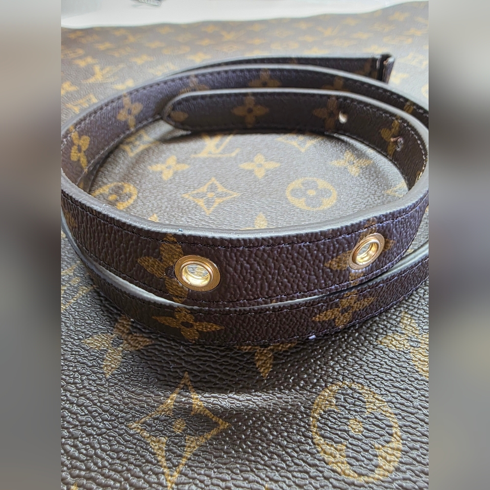 Louis Vuitton Brown Monogram Strap with Gold Accents....cut At End